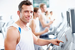 Selecting his personalised workout