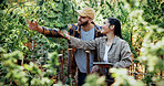 Team, farm and tablet for inspection with marijuana, production or hemp for sustainability. Agriculture, small business or cultivator people with tech for cannabis, harvest or startup for eco textile
