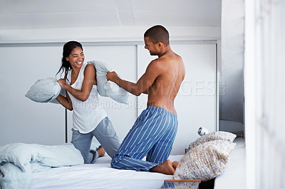 Buy stock photo Cropped shot of a young couple enjoying their morning at home
