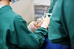 The patient is sedated