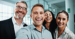 Portrait, business and people in office with selfie, photography and social media post for teamwork. Smile, staff and capture moment in workplace for unity, corporate blog and profile picture update