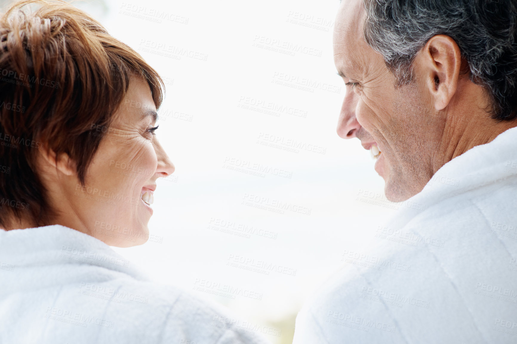 Buy stock photo Travel, smile and love with couple at hotel for romantic getaway, bonding and connection. Happy, anniversary vacation and support with man and woman in villa for marriage, relax and commitment
