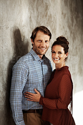 Buy stock photo Studio portrait of a happy couple