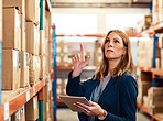 Browsing through the contents of her stocks