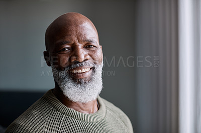 Buy stock photo Portrait of a mature man at home