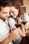 Snuggling together while sharing a great vintage 
