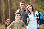 A family of happy hikers