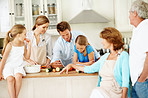 Three generations cooking together