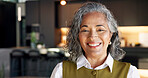 Business, portrait and mature realtor with smile, home consultant and pride as listing agent. Confidence, happy and woman with positive attitude, property investor and about us in housing industry.