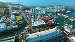 Flying over the Victoria and Albert waterfront