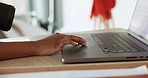 Photographer with a camera and on their laptop in the studio to check the pictures. Woman looking at design or photos on computer after professional photography photoshoot with fashion model on set