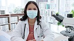 Covid, science and portrait of a woman doing research for medical innovation and healthcare. Lab, medicine and scientist wearing a face mask for safety from virus and pharmaceutical chemical