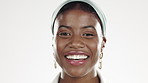 Covid, face and a black woman removing her mask after the lifting of corona restrictions in studio isolated on a white background. Portrait, freedom and the end of lockdown with a young female indoor