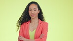 Confident, business and arms crossed with black woman in studio for empowerment, proud and natural. Positive, elegant and corporate with portrait of girl on background for classy, boss and satisfied