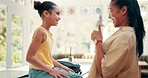 Mother, thumbs up and child ready for school on a kitchen table with a backpack and kiss. Woman, girl kid and together at home to prepare for education or learning with love and care of a mom