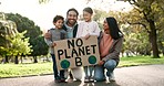 Cleaning, volunteer and family in park for recycling, community service and sustainability in nature. Eco friendly, charity and grandmother, parents and kids with bag for trash, plastic and pollution