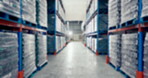 Warehouse, logistics and inventory with storage, supply chain and distribution for e commerce and shipping. Supplier, stock on shelf and cargo at factory plant, product with delivery and industry