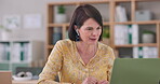 Woman, laptop or online meeting for company, office or discussion to plan, strategy or network. Corporate manager, virtual and conversation for startup, feedback and analysis for employee, job or web
