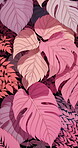 Pink leaves wallpaper background. Product presentation invitation template.