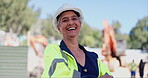 Woman, face and arms crossed, senior in construction outdoor, building site and engineering for maintenance. Expert, portrait and professional contractor for architecture and renovation with pride