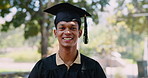 Face, student and man with graduation, university and success with achievement and professional goals. Portrait, person on campus or guy with certificate with degree and accomplishment with education