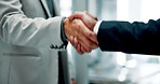 Meeting, shaking hands and deal with business people in office for interview, welcome or b2b onboarding. Partnership, handshake and men in planning for proposal agreement, consulting or collaboration