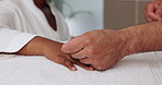 Spa, needle and hand of woman with acupuncture for alternative medicine, pain and muscle healing. Patient, service and person with physical therapy for tension, massage and holistic body treatment
