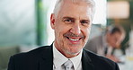 Face, business and mature man in office, entrepreneur or confidence with pride, investor or corporate professional. Portrait, senior official or executive in financial company, broker and accountant