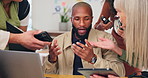 Businessman, office and multitasking with burnout and working with laptop, stress or pressure from job. Male person, company or colleagues with report for frustrated, headache for mental health