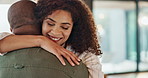 Home, dancing and couple with love, hug and bonding together for anniversary celebration. Apartment, cheerful man and woman in lounge, movement and active with hobby, marriage and happiness in house