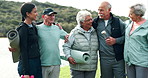 Woman, coach and nature with group of senior people in huddle, fitness or walk with exercise mat. Scrum, support and men with hug for solidarity at training, workout and memory for retirement in park