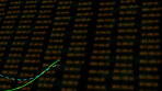 Stock market, lines and numbers on graph for growth, economic inflation, rates and financial expansion. Price increase, digital and chart information for cost of living, statistics and profit trend.