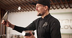 Man, cocktail shaker and bartender juggling ice for drink preparation, skill or mixology process. Pub, mixer and  barman with alcohol ingredients for professional performance, show tricks or flairing