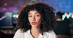 Woman, talking or face with advice for stock market, financial news or information for trade. Broadcast, portrait or reporter with advice for economy growth, investment opportunity or video call POV