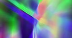 Rainbow, prism and aurora in space with colors, flow and white lighting animation. Glow, pattern and shine on dark background for abstract texture, reflection and magical light movement wallpaper