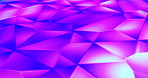 Geometric, polygon and crystal diamond illusion with glowing motion, purple effect and abstract background. Kaleidoscope, graphic patterns and shapes texture with mineral structure for gem wallpaper