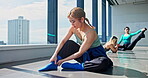 Feet, warm up and dance with Japanese woman in studio for performance, artist and flexibility. Learning, contemporary and theatre with Asian person in class for dancer student, start and health