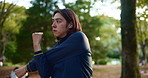Fitness, forest and stretching with Japanese man at start of cardio, training or workout routine. Exercise, getting ready and warm up with confident athlete outdoor in nature or park for sports