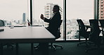 Surprise, business man and celebration on laptop for success, goal achievement or investment profit in Japan. Computer, winning and employee reading good news for financial growth, wow and fist pump