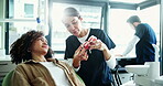 Women, dentist and patient with teeth mold at clinic for demonstration and explain for oral surgery. People, doctor and consultation at hospital for whitening or gum treatment, hygiene and advice