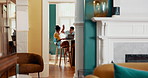High five, laptop and success with couple in kitchen for good news, loan approval and achievement. Support, budget celebration and partner with man and woman at home for celebration and milestone