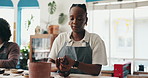 Pottery, friends and woman with clay for learning art, handmade craft and mold for design in workshop. Potter, ceramics and shape in class for creative hobby, sculpture and artist in small business