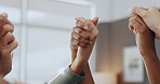 Holding hands, couple and group with love, support and commitment for marriage in relationship workshop. Closeup, newlyweds and people in retreat for counselling, together and loyalty with ring