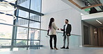 Conversation, business or meeting with client and realtor in office for commercial sale. Finance, mortgage and real estate with person speaking to property agent for consulting, investment or loan