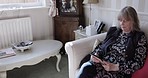 Sleeping, social media and senior couple relax in the living room of house together. Sleep, retirement and elderly man with a woman with a phone for communication in peace on the sofa of their home