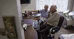Retirement plan, senior couple and computer for savings, social media and connection in home. Old man, mature woman and pc for online payments, search internet and information technology for pension