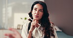 Woman, therapist and listening with patient or writing for psychology, evaluation or consulting at office. Female person, psychologist or support with information for recovery journey or counselling