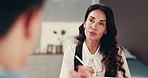 Woman, psychologist and writing with tablet or patient for psychology, evaluation or consulting at office. Female person, therapist or support with technology for recovery journey or counselling