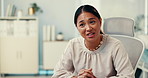 Woman, doctor and talk for checkup in office for medical help, explain and feedback for treatment. Person, consultation and patient discussion, healthcare opinion and instructions of diagnosis advice
