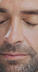 Face, man and skincare for beauty in studio with facial mist, hygiene cosmetics and dermatology glow. Male person, natural spray and grooming for treatment, health benefits and cleaning for self care